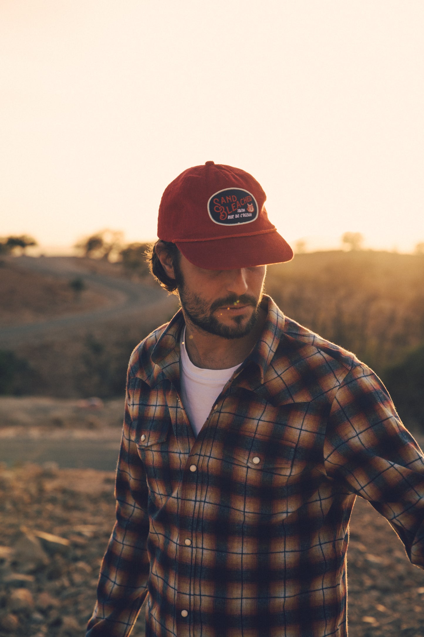 Cap Sand Bleached Red Cord