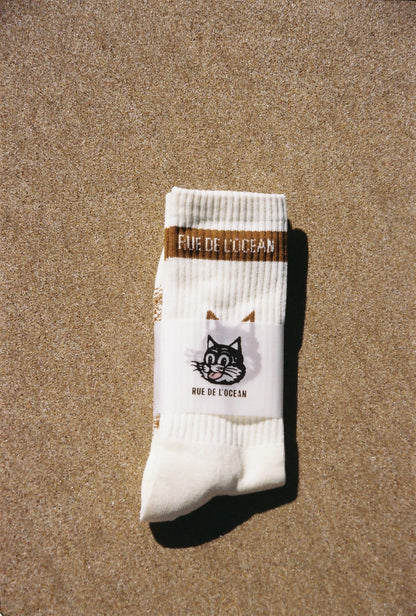 Pack of 2 Socks - Meooww - Cream and Chocolate