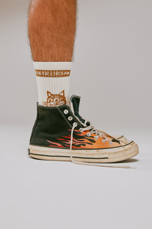 Socks - Meooww - Cream & Chocolate