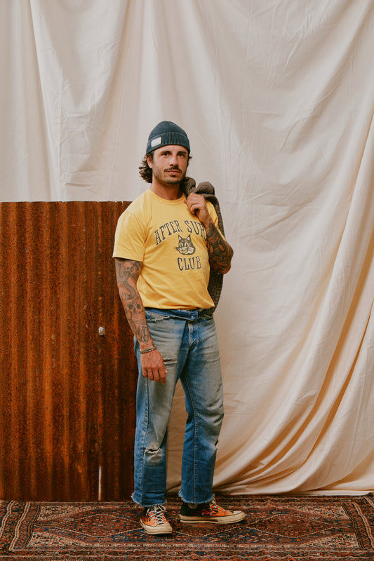 Heavy Tee - After Surf Club - Yellow -  "Boxy style"